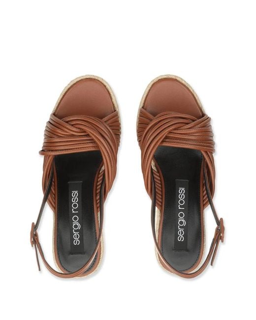 Sergio Rossi Brown Sr Akida Heeled Espadrilles