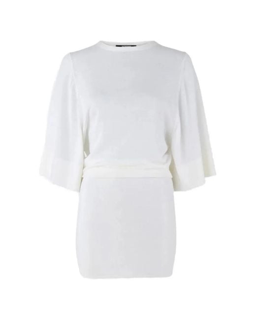 Jacquemus White Round-Neck Mini Dress