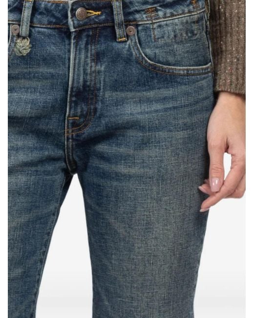 R13 Blue Faded Cotton Jeans