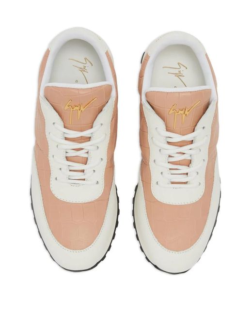 Giuseppe Zanotti Jimi クロコパターン レザースニーカー White