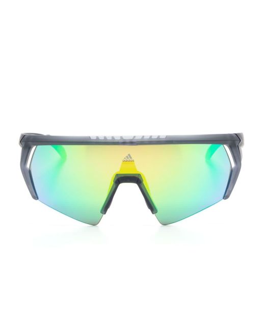 Adidas Green Cmpt Aero Shield-frame Sunglasses for men