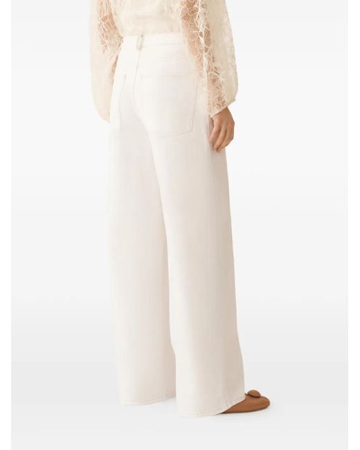 Fabiana Filippi White Belt-Loop Pocket Jeans