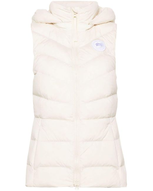 Canada Goose White Clair Hooded Puffer Gilet