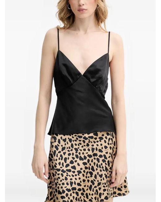 From Future Black V-Neck Strap Top