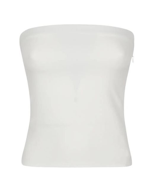 Anemos White Strapless Side-Zip Top
