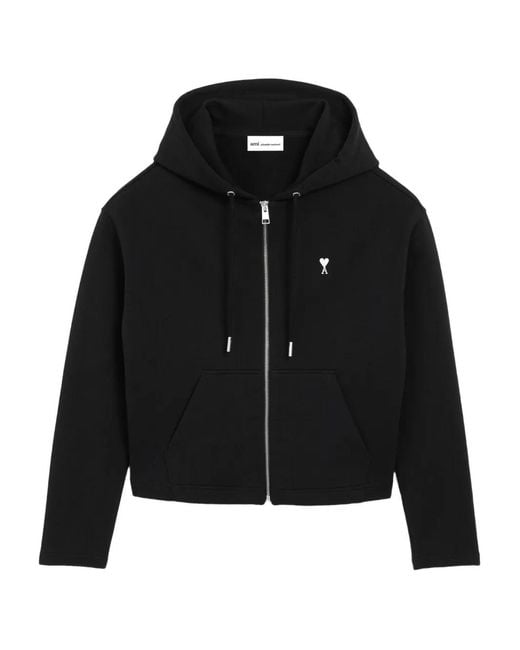 AMI Black Ami De Coeur Zipped Hoodie