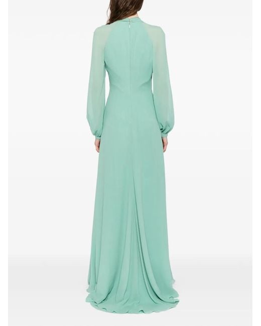 Versace Green Silk Georgette Gown