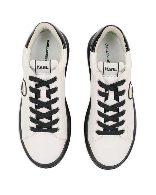 メンズ Karl Lagerfeld ロゴ プラットフォーム スニーカー White