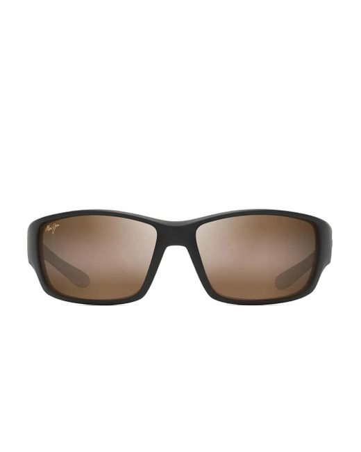 メンズ Maui Jim スクエアフレーム サングラス Black