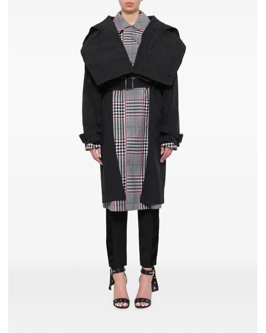 Juun.J Black Belted Oversized-Collar Coat