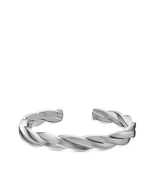 David Yurman White Sterling Dy Helios Cuff Bracelet (9Mm) for men