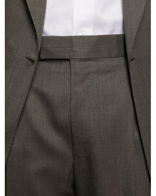 Zegna Gray Double-Breasted Wool Suit for men