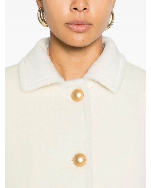 Tagliatore White Buttoned Coat