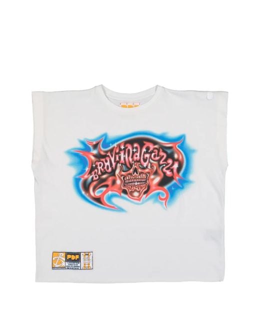 PDF White Graphic-Print Tank Top for men