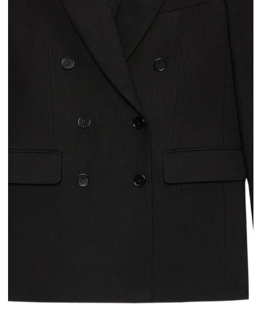 MSGM Black Double-Breasted Blazer