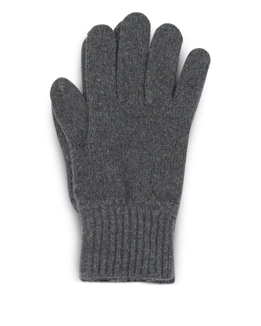 VIETTI MERCHANDISE Gray Ribbed-Trim Gloves for men