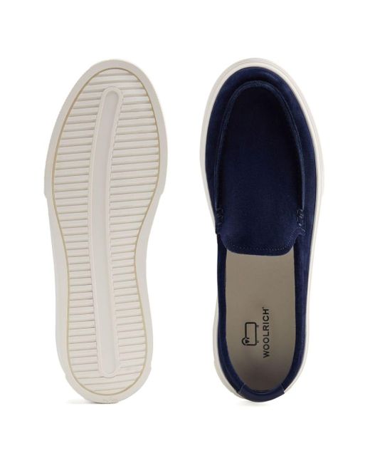 Woolrich Blue Suede Slip-on Loafers for men