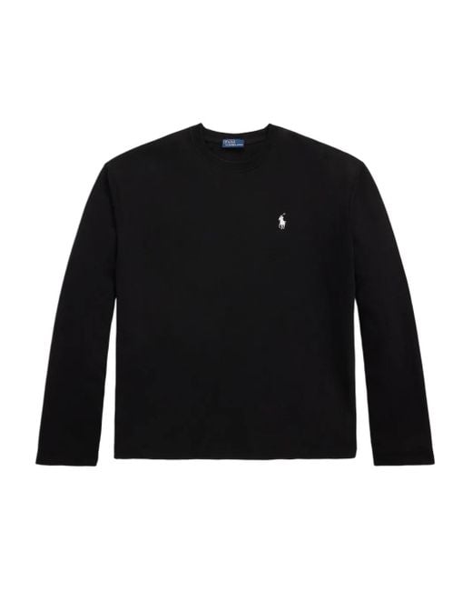Polo Ralph Lauren Black Long-Sleeved Cotton T-Shirt