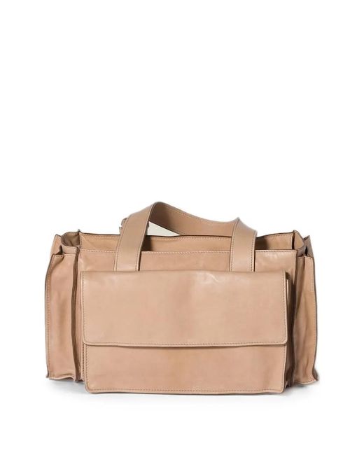 Miu Miu Natural Utilitaire Leather Shoulder Bag