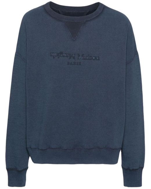 Maison Margiela Blue Reverse Cotton Sweatshirt for men