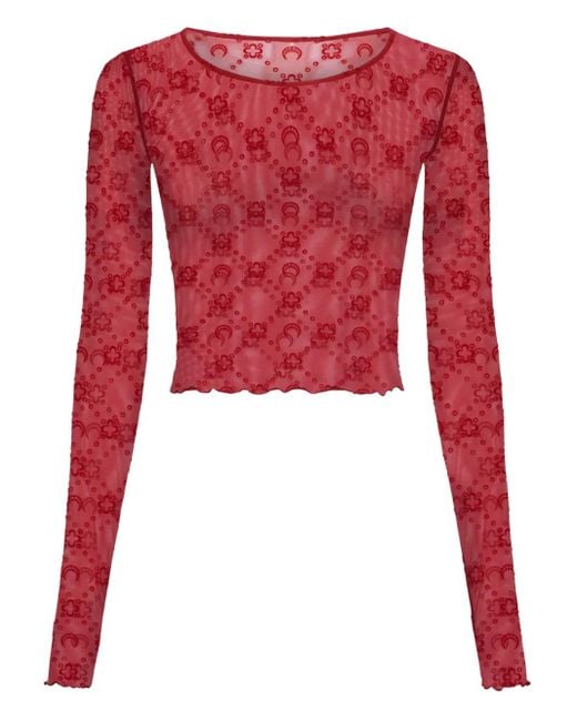 Top Crop Con Monogramma di MARINE SERRE in Red