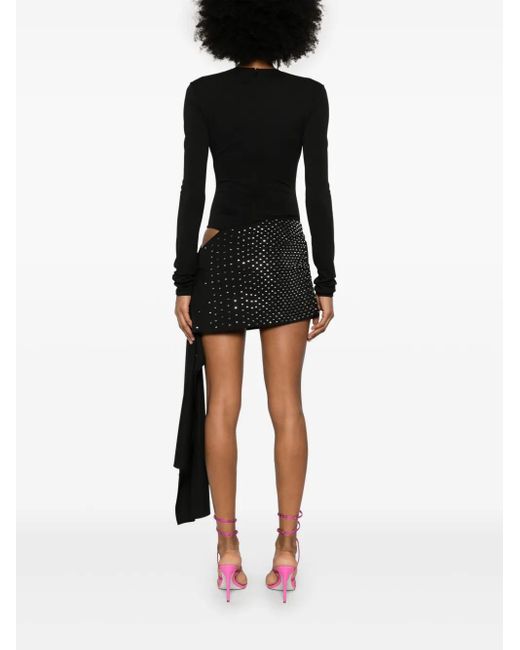 The Attico Black Studded Mini Dress