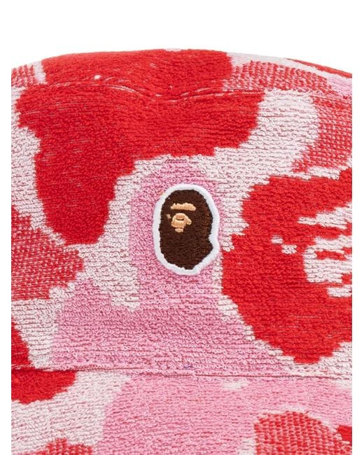 A Bathing Ape Fischerhut mit Camouflagemuster in Red für Herren
