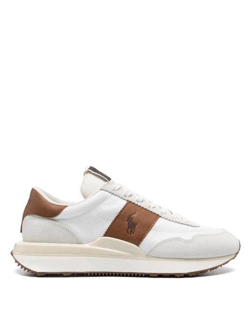 Polo Ralph Lauren White Panelled Mesh Sneakers