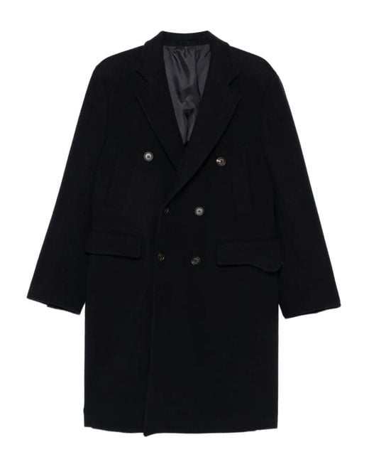 Eleventy Blue Double-Breasted Button Coat for men