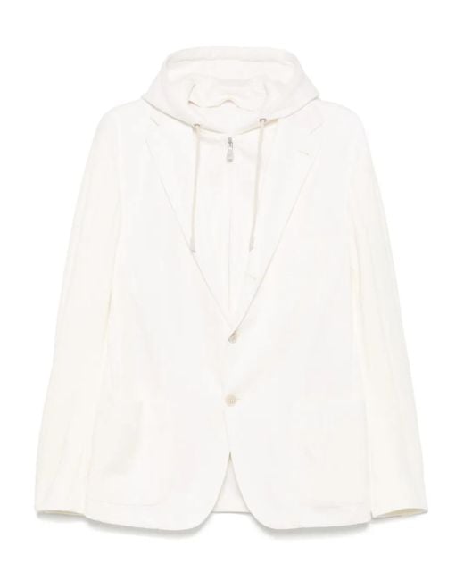Eleventy White Removable-Bib Blazer for men