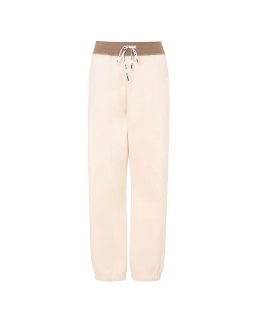 Moschino White Drawstring-Waist Logo-Patch Track Pants