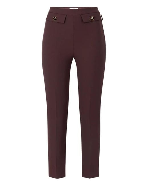 Elisabetta Franchi Purple Double-Crêpe Zip Trousers