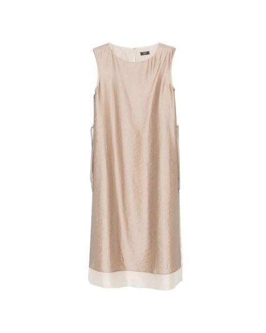 Peserico Natural Robe Sans Manches À Coupe Mi-Longue