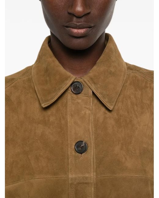 Arma Brown Suede Flap-Pocket Jacket