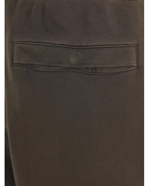 Stone Island Gray Logo-Badge Cotton-Fleece Track Pants for men
