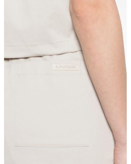 Alpha Tauri White Patch-Pocket Shorts