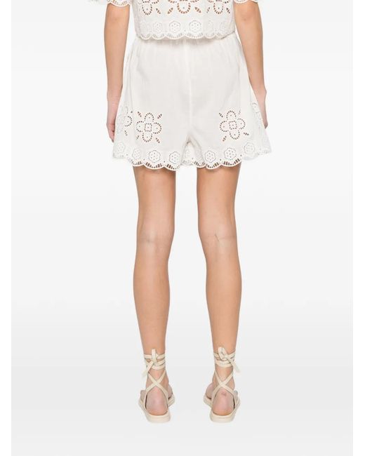 Sea White Babette Eylet Shorts