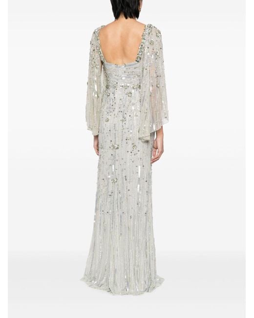 Jenny Packham Gray Brightstar Sequin-embellished Tulle Gown