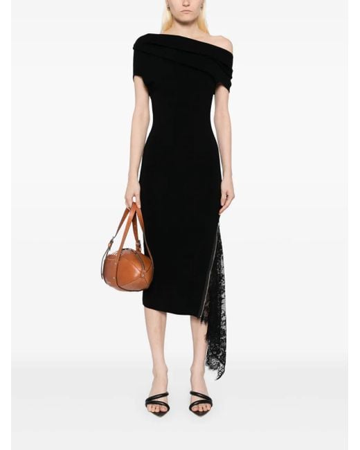 Monse Black Lace-Insert Knitted Dress