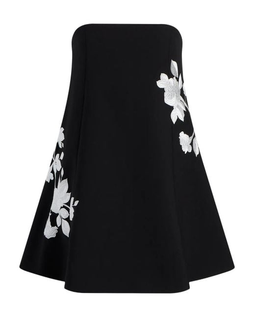 Cinq À Sept Irla Strapless Jurk Met Geborduurde Bloemen in het Black