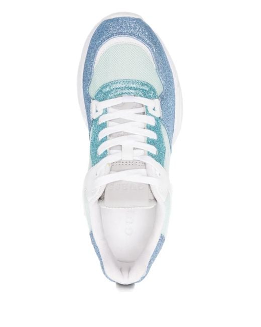 Zapatillas con paneles de purpurina Guess de color Blue