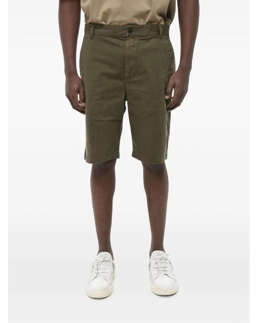 DIESEL Green Logo-Plaque Cotton Chino Shorts for men