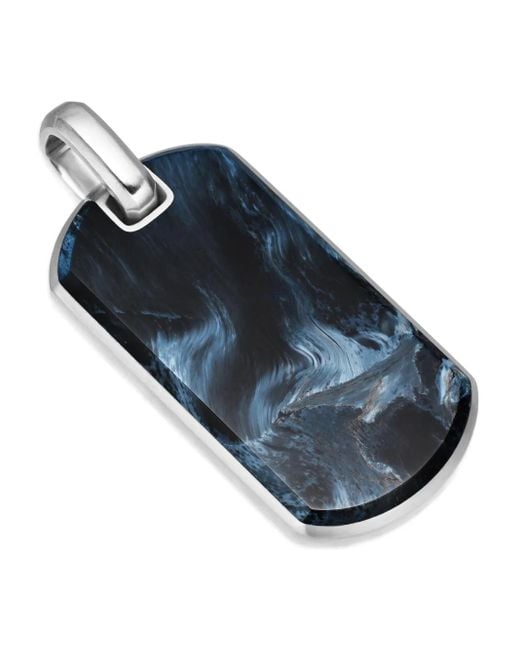 David Yurman Blue Sterling Chevron Tag (35Mm) for men