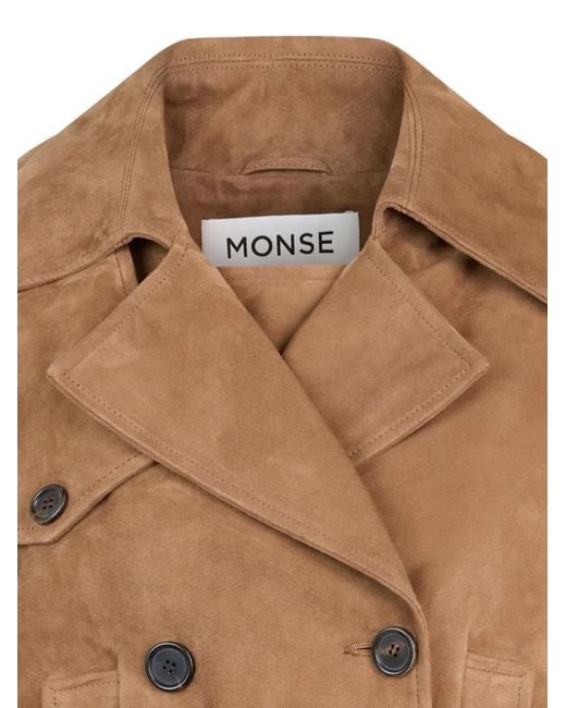 Monse Brown Double-Breasted Suede Jacket