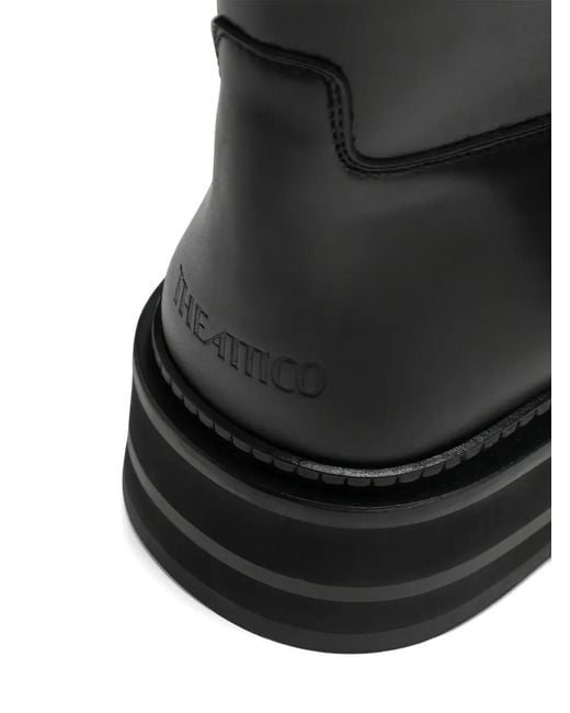The Attico Black Robin Passeggiata Ruched Combat Boots