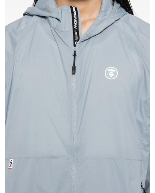 Aape By A Bathing Ape Blue Moonface Logo Windbreaker Jacket for men