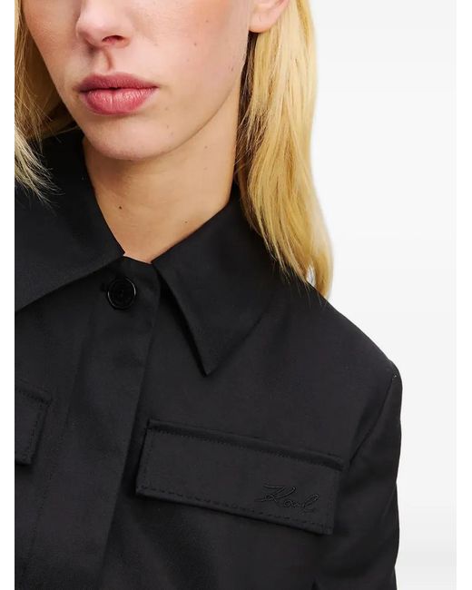 Karl Lagerfeld Black Cropped Blouson Jacket