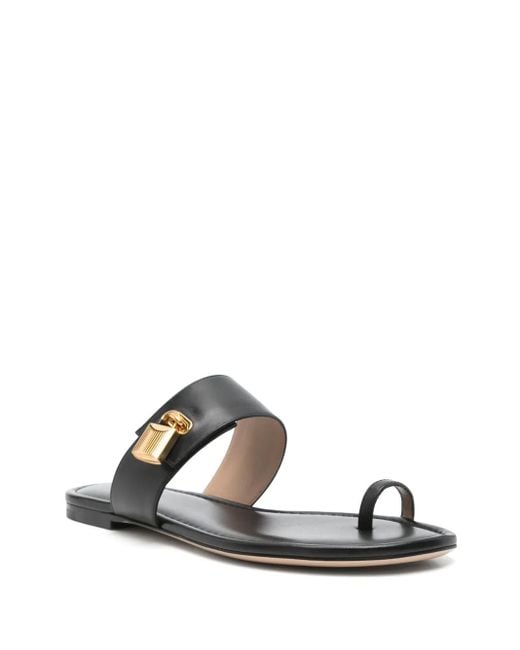Tom Ford Black Padlock Sandals