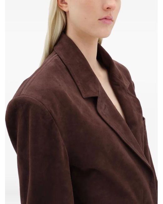 Remain Brown Padded-Shoulder Blazer