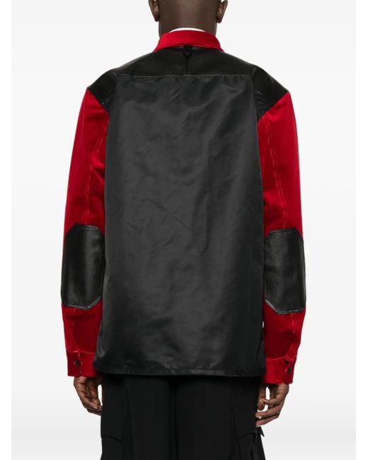 Junya Watanabe Red Panelled Shirt Jacket for men